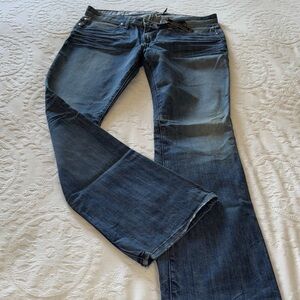 Guess Premium Light Low Rise Blue Denim Boot Jeans BNWT Irregular Embellished